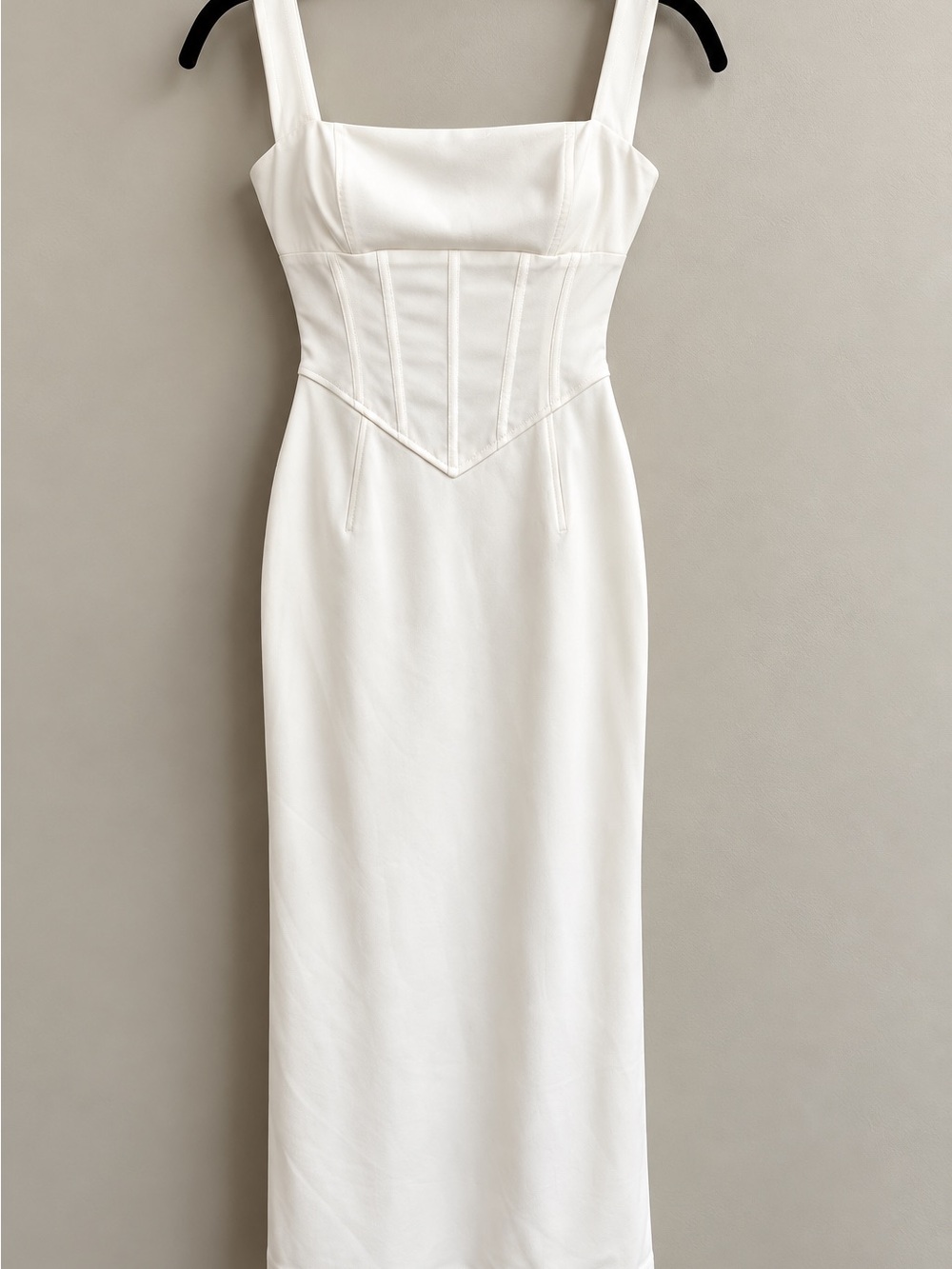PrettyLittleThing White Woven Corset Detail Maxi Dress Size 0 NWT - Picture 7 of 12